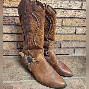 Maine Woods Size 9 Brown Leather Cowgirl Boots
